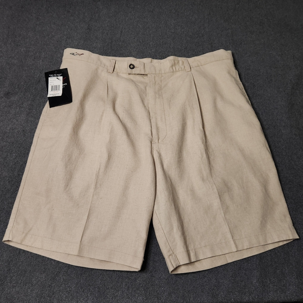 Greg Norman Linen Golf Shorts Mens 40 Chino Kakhi 9" Inseam 21" Long New W/ Tags